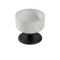 Snowflake Ceramic Pet Bowl with Wooden Base – Black Wood (Raised Profile)