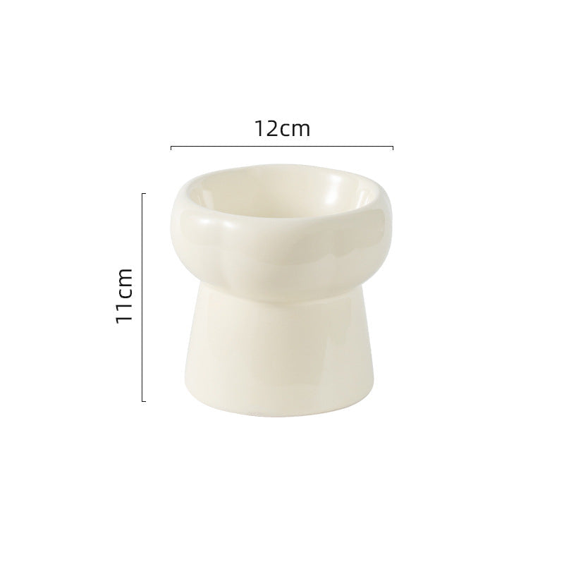Flower Ceramic Pet Bowl – Deep Green (Raised Profile)