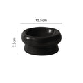 Flower Ceramic Pet Bowl – Black (Low Profile)