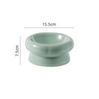 Flower Ceramic Pet Bowl – Soft Green (Low Profile)