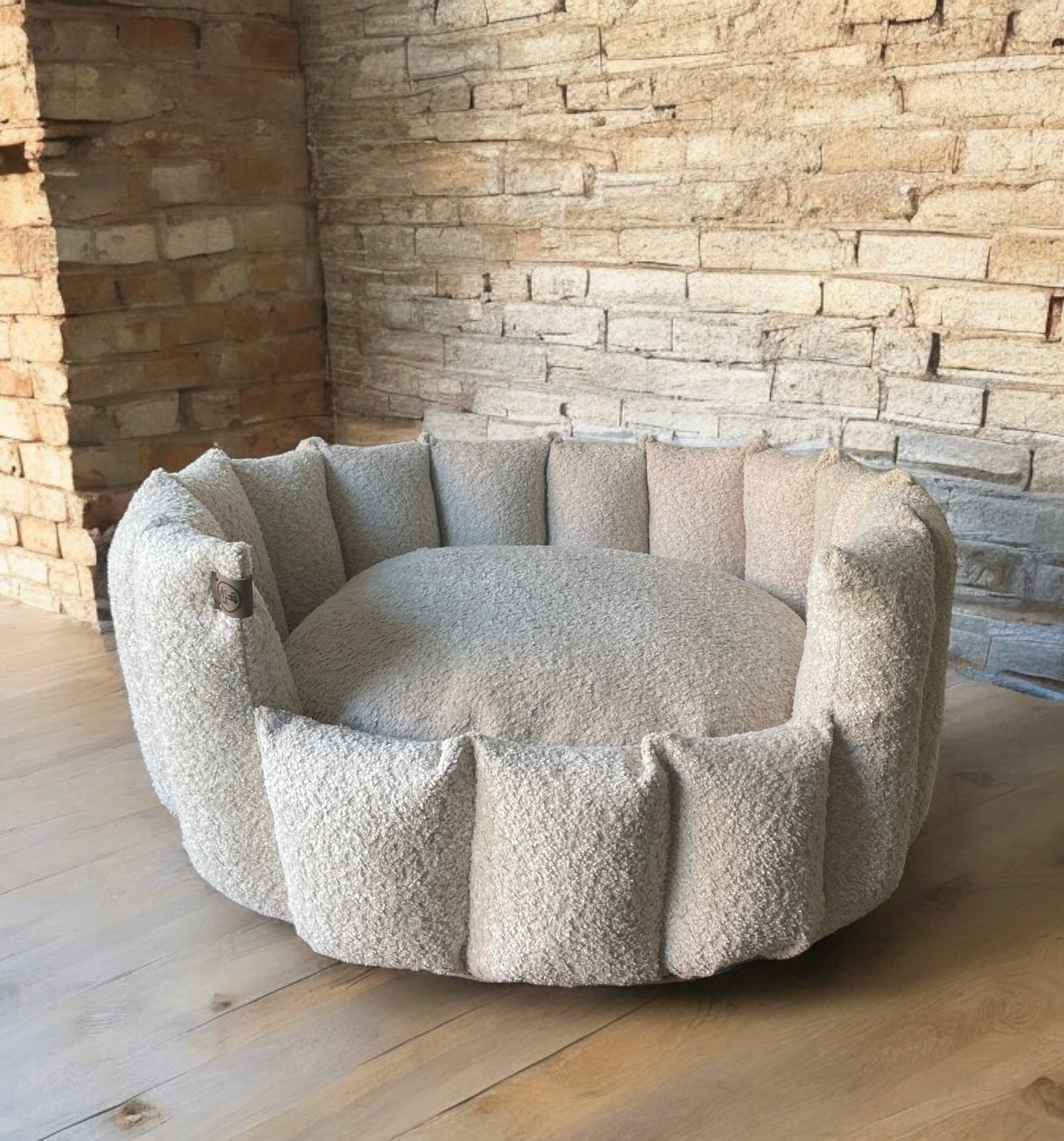 Luxury Handmade Boucle Pocket Sided Dog/cat/pet Bed with removable cushion