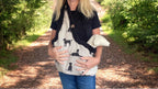 Handcrafted, luxury puppy/small dog carrier/sling - Dog Print in Cotton - The Walter Collection