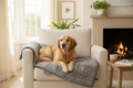 Harris Grey Check Pet Blanket | Reversible Sherpa Fleece | Handmade Luxury Dog Throw | Customisable UK