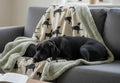 Walter Dog Blanket | Luxury Handmade Reversible Sherpa Fleece | Elegant Dog Print Pet Throw UK