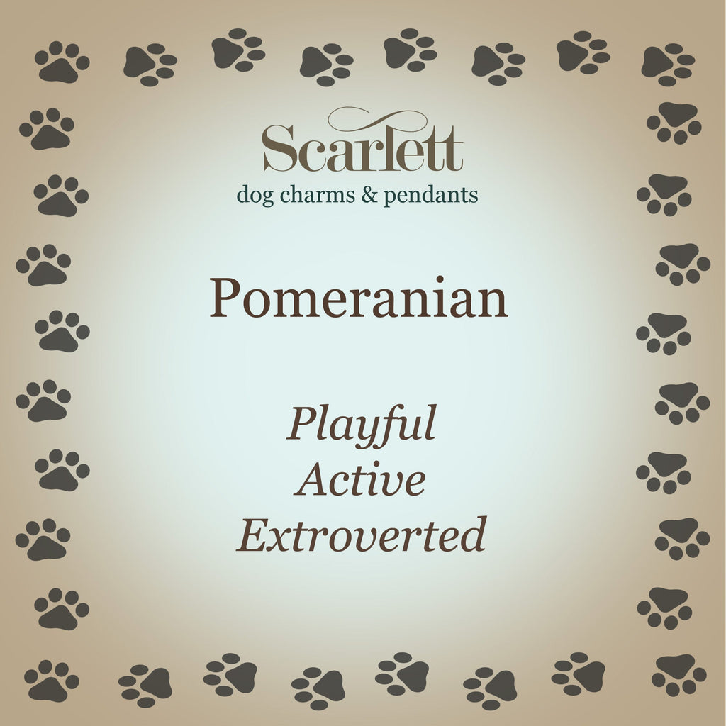 Pomeranian Silver Dog Charm