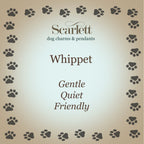 Whippet Silver Dog Charm
