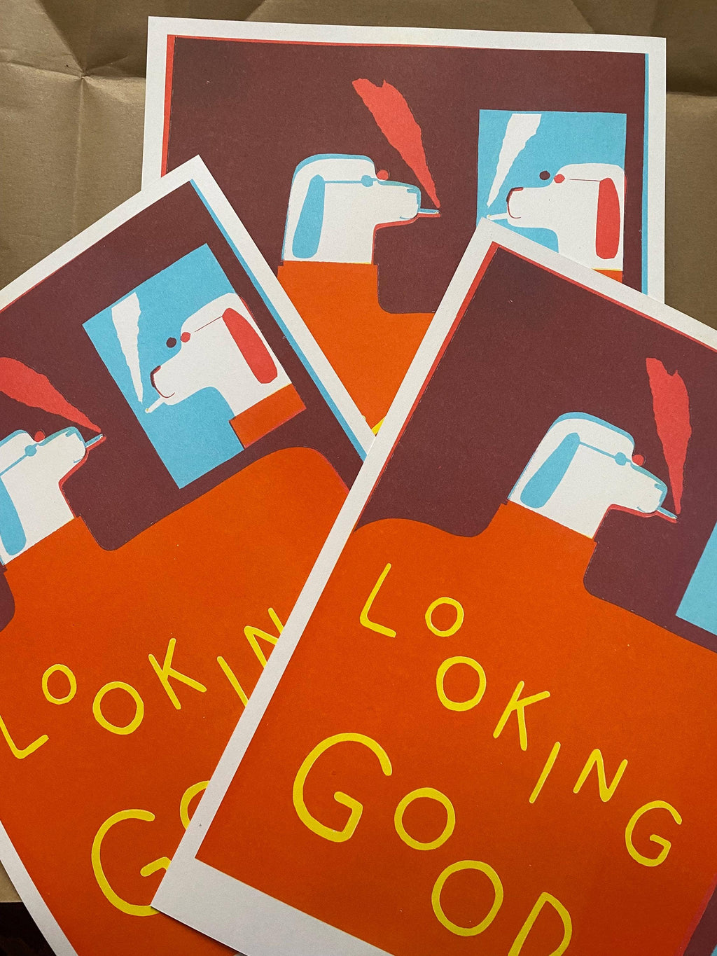 Looking Good Dog risograph print (A3)