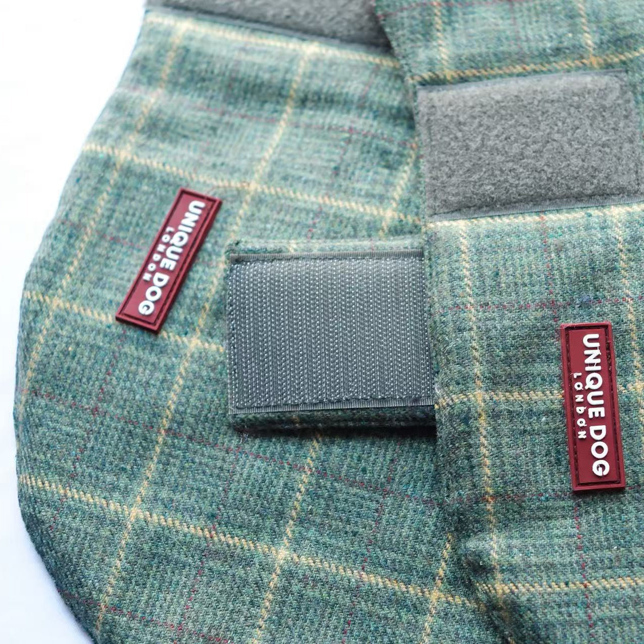 Handmade British Heritage Dog Coat —  Light Green Tweed Coat