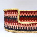 Pink, Burgundy, Navy, Woven Dog Pet Basket