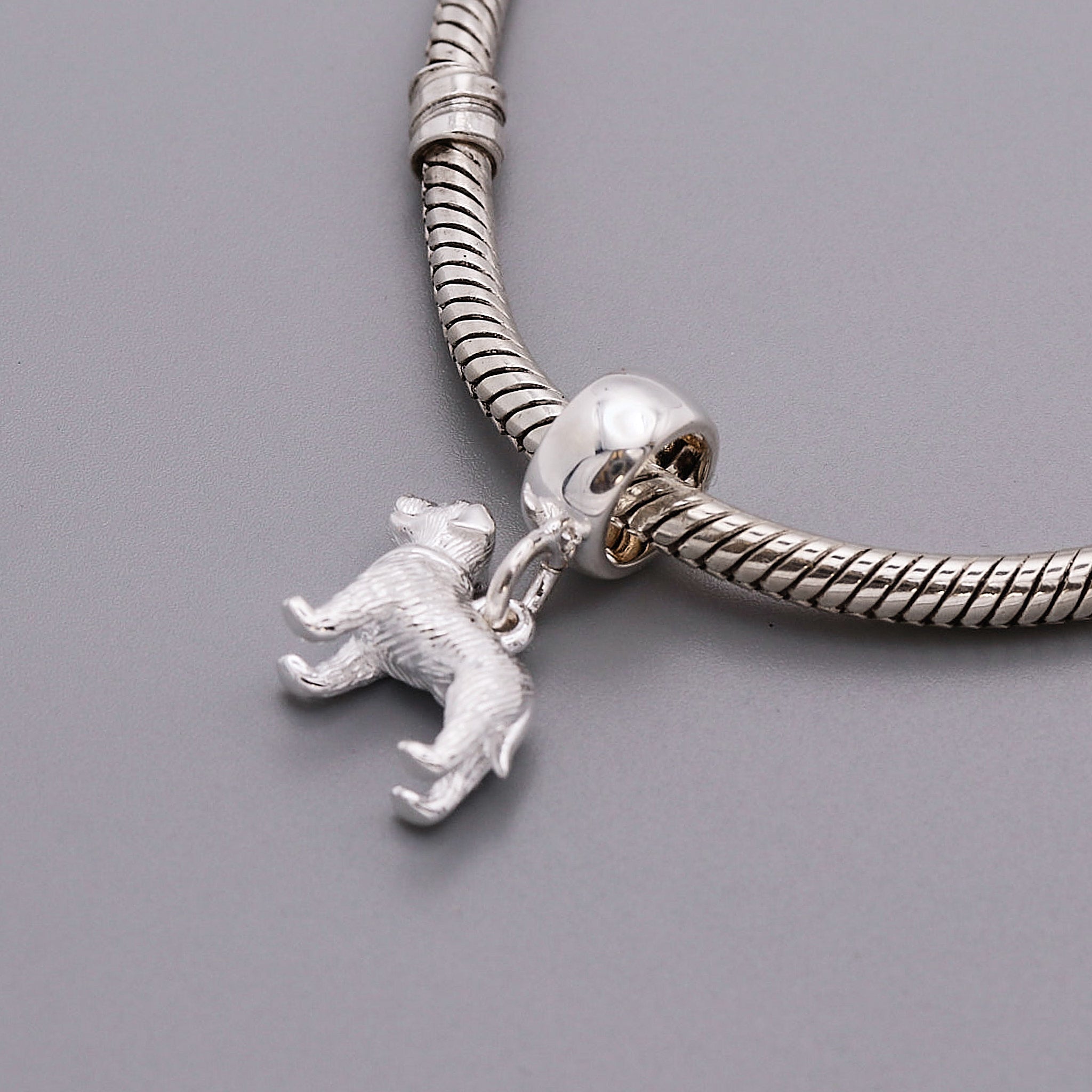 Border Terrier Silver Dog Charm