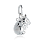 Cat Silver Charm