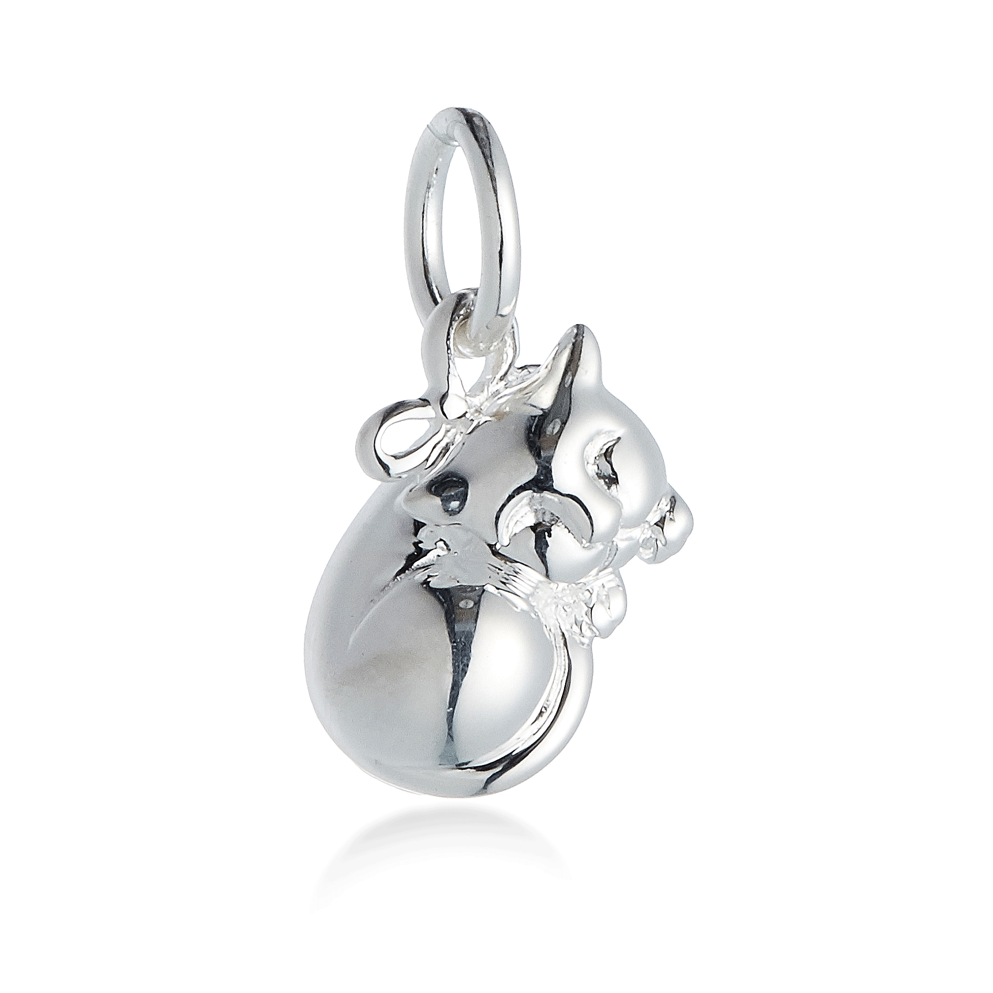 Cat Silver Charm