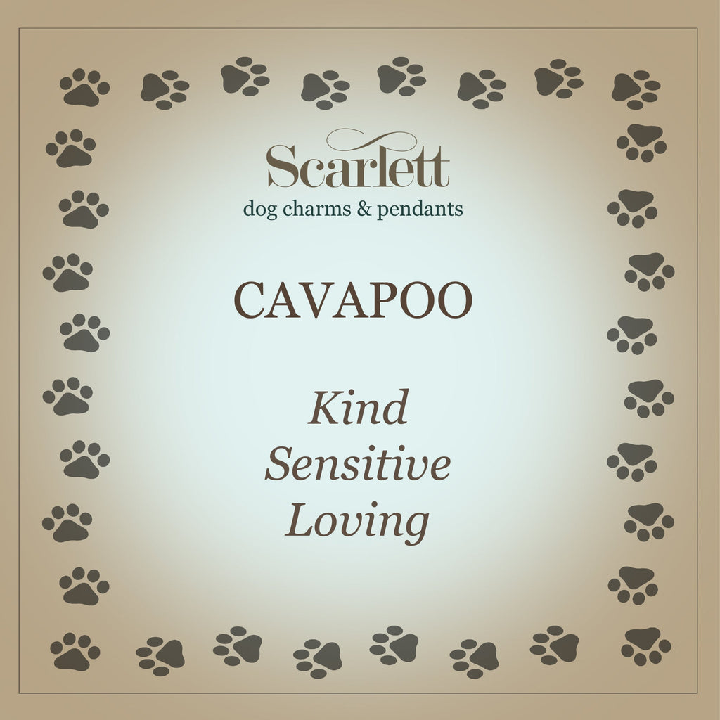 Cavapoo Silver Dog Charm