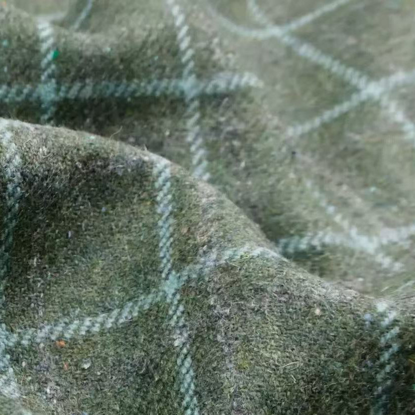 Handmade British Heritage Dog Coat —  Light Green Tweed Coat