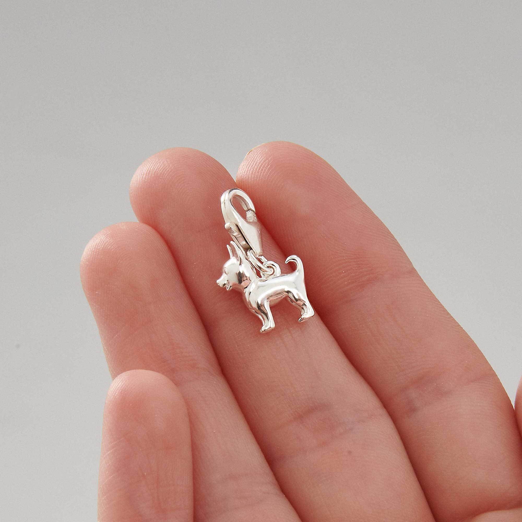Chihuahua Silver Dog Charm