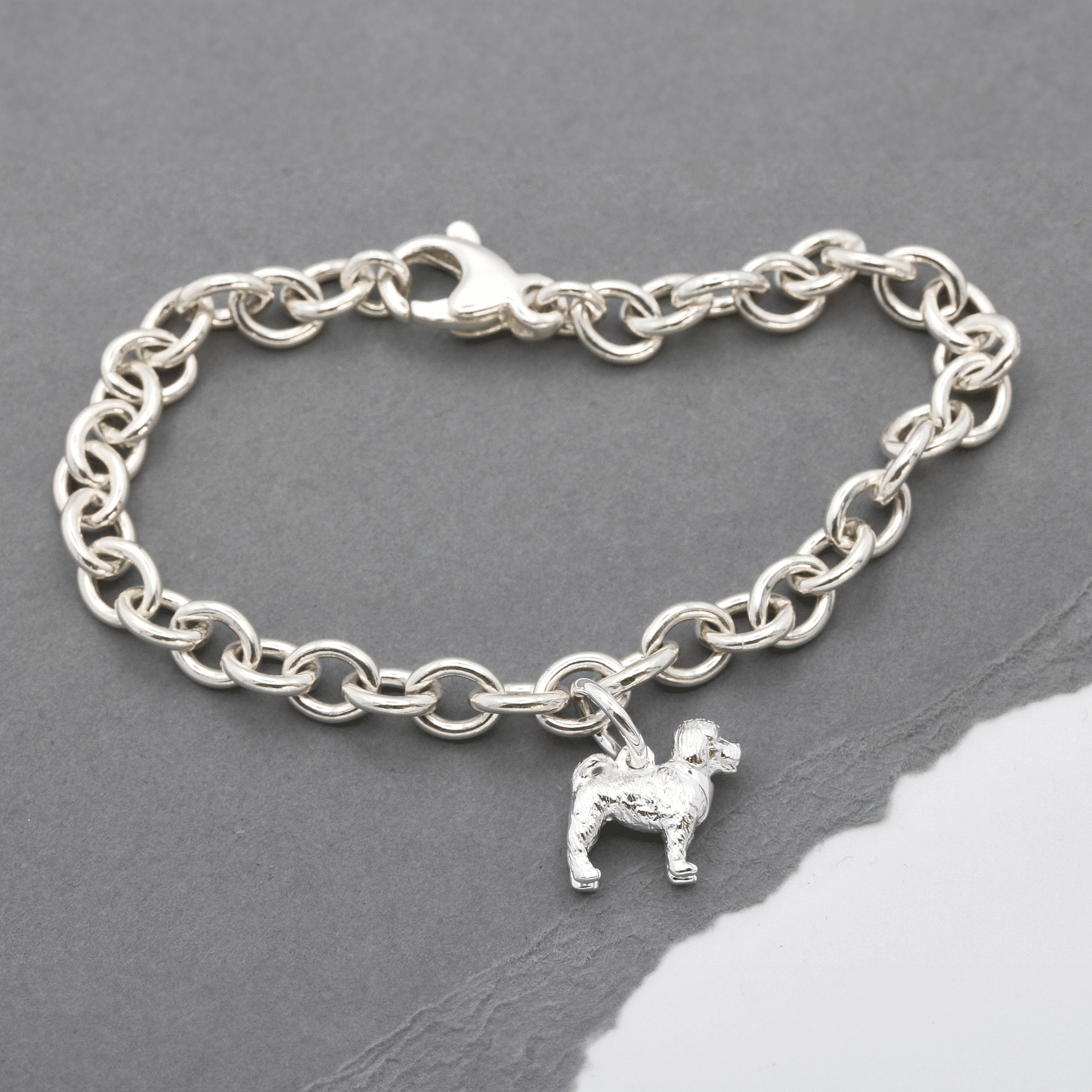 Cockapoo Silver Dog Charm