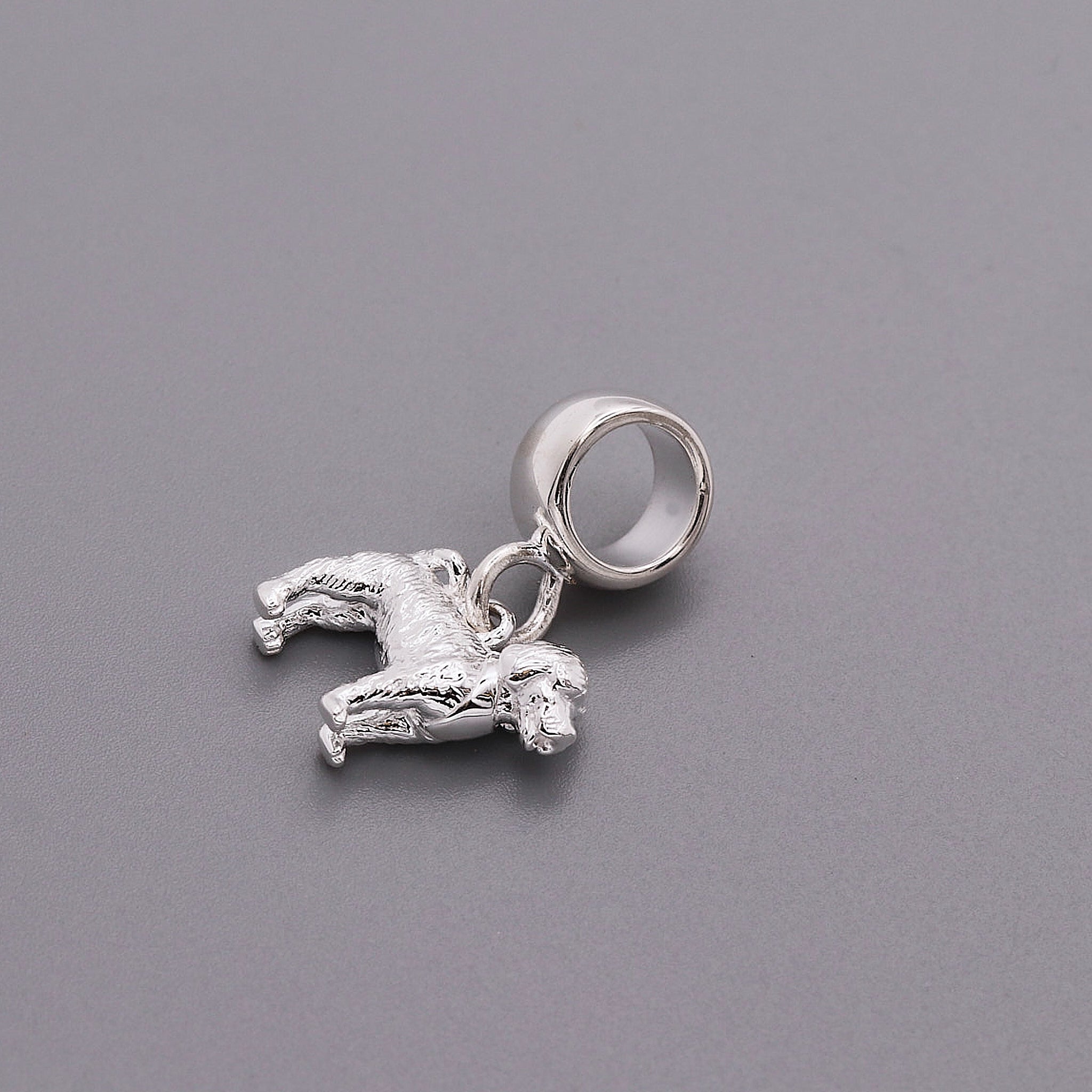 Cockapoo Silver Dog Charm