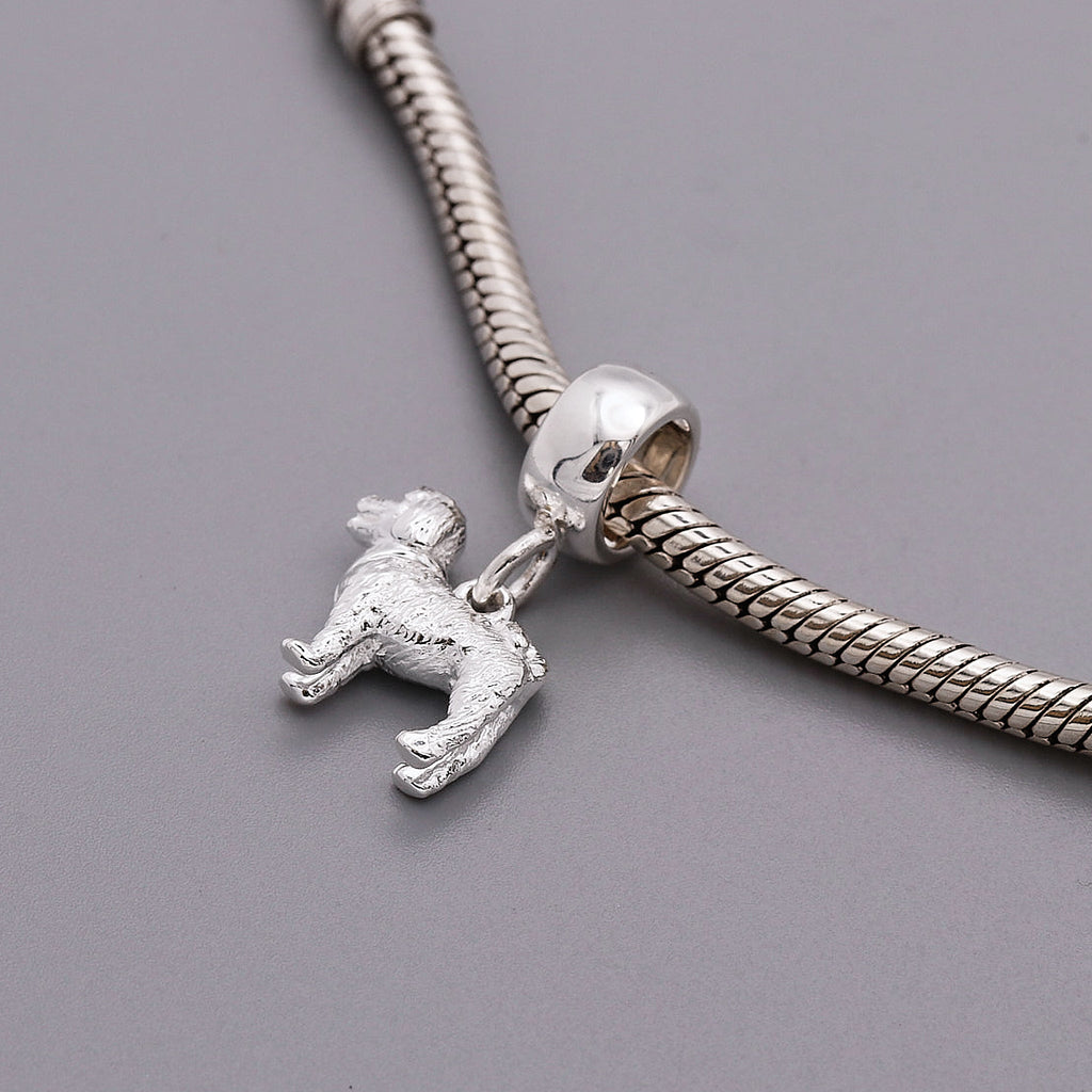 Cockapoo Silver Dog Charm