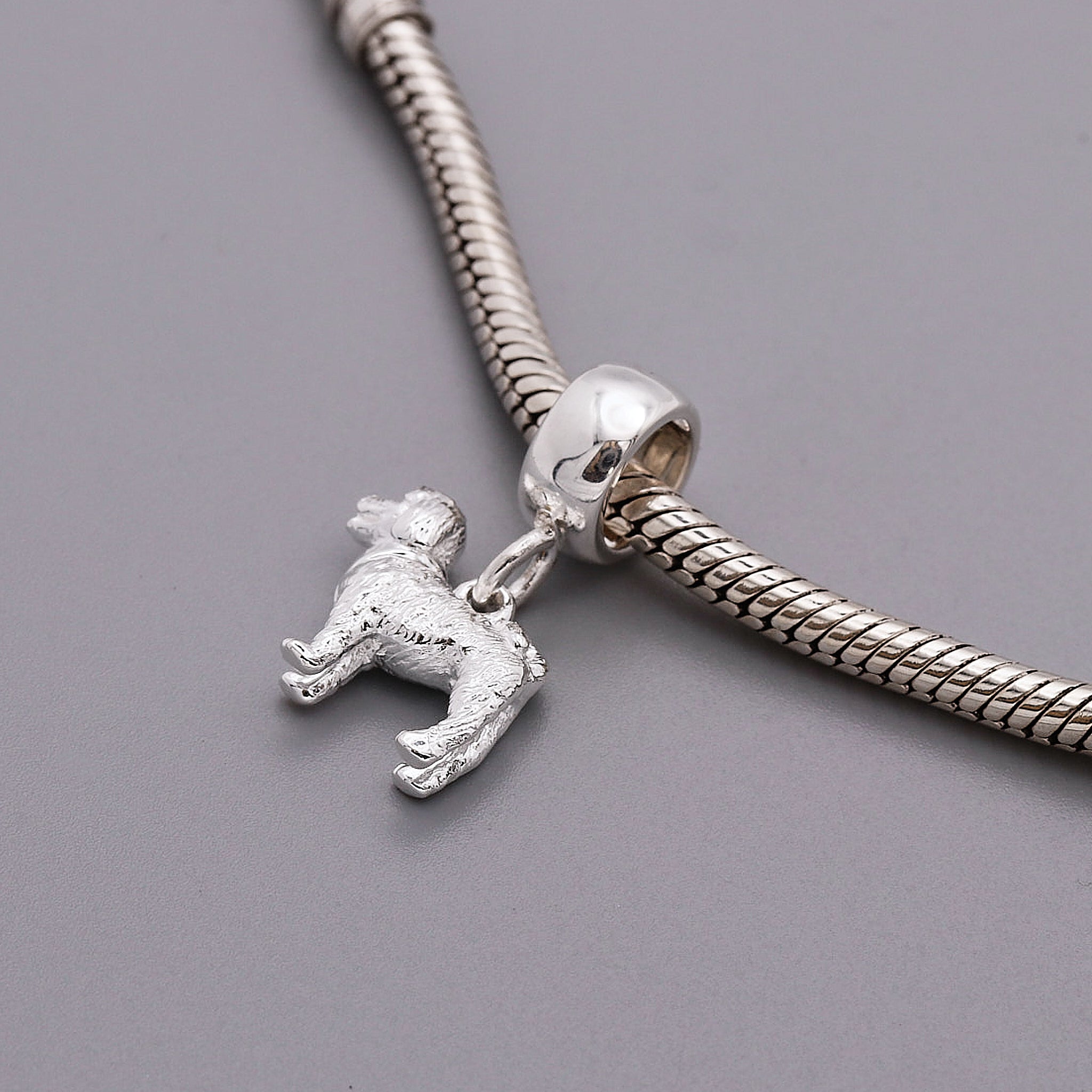 Cockapoo Silver Dog Charm
