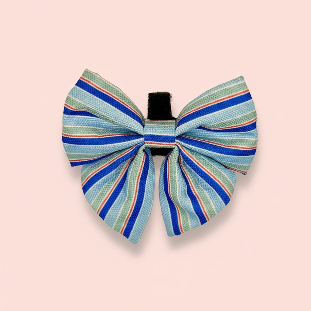 Dog Sailor Bow -  Sea Breeze Stripes