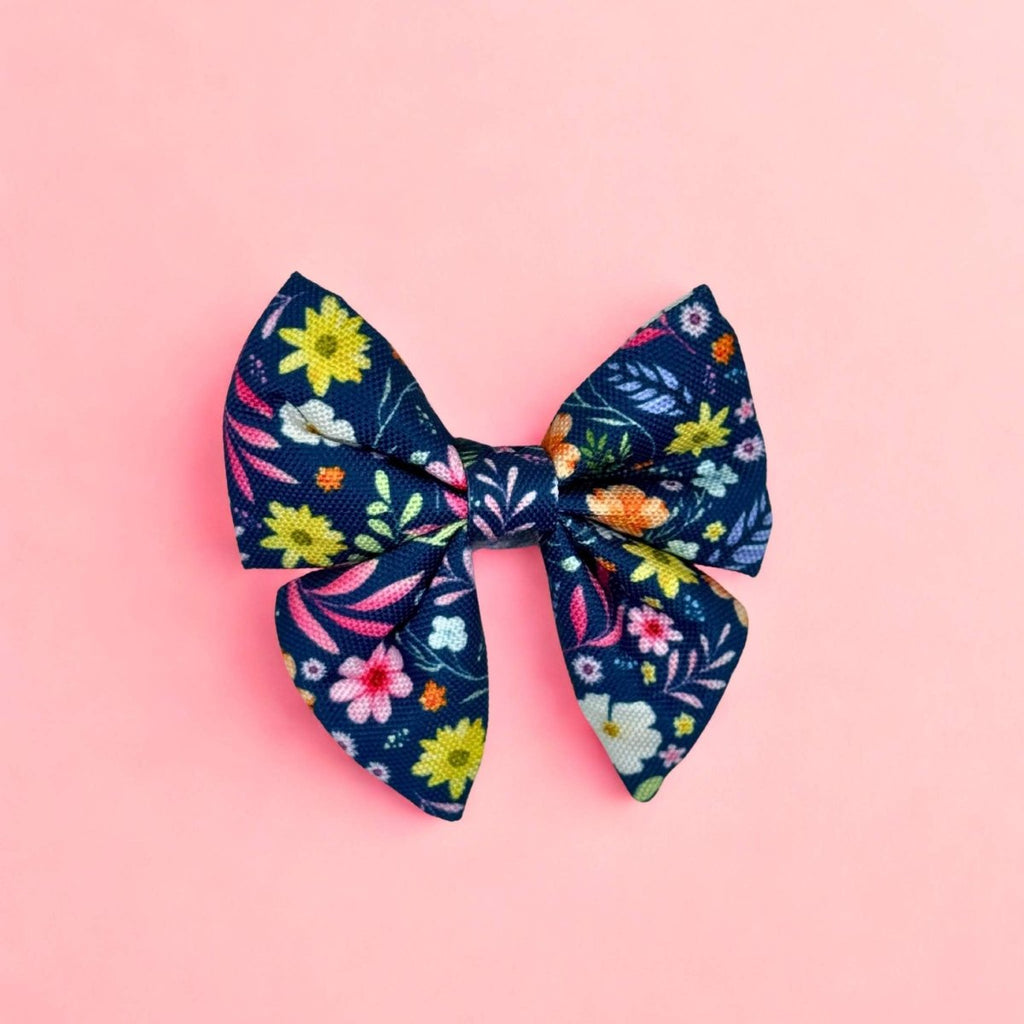 Dog Sailor Bow -  Summer Meadow