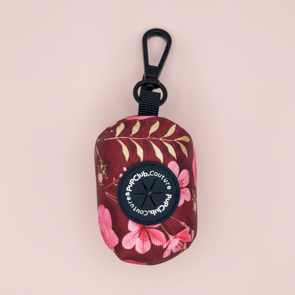 Poo Bag Holder - Burgundy Bloom