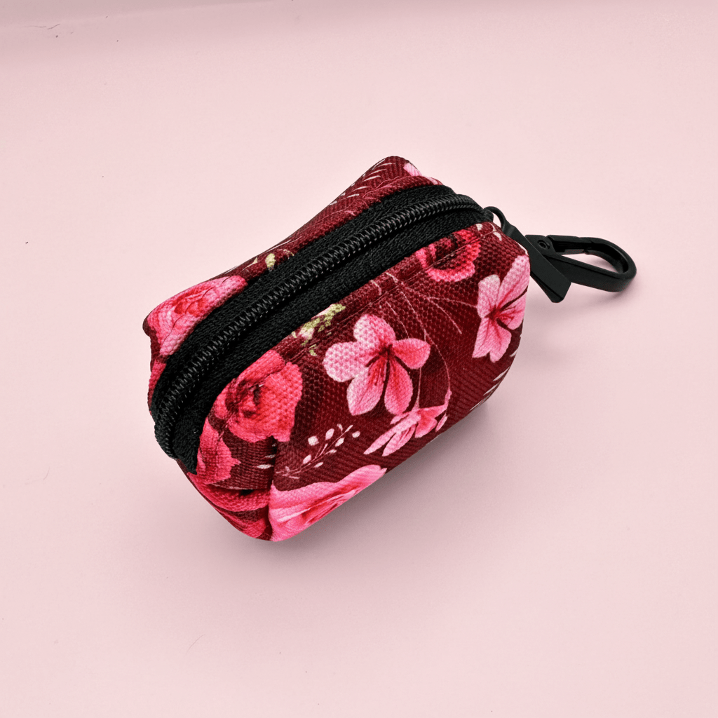 Poo Bag Holder - Burgundy Bloom