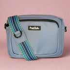 Crossbody Dog Walking Bag - Vegan Leather Slate Blue
