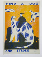 Find a dog and Stroke It riso print (A3)