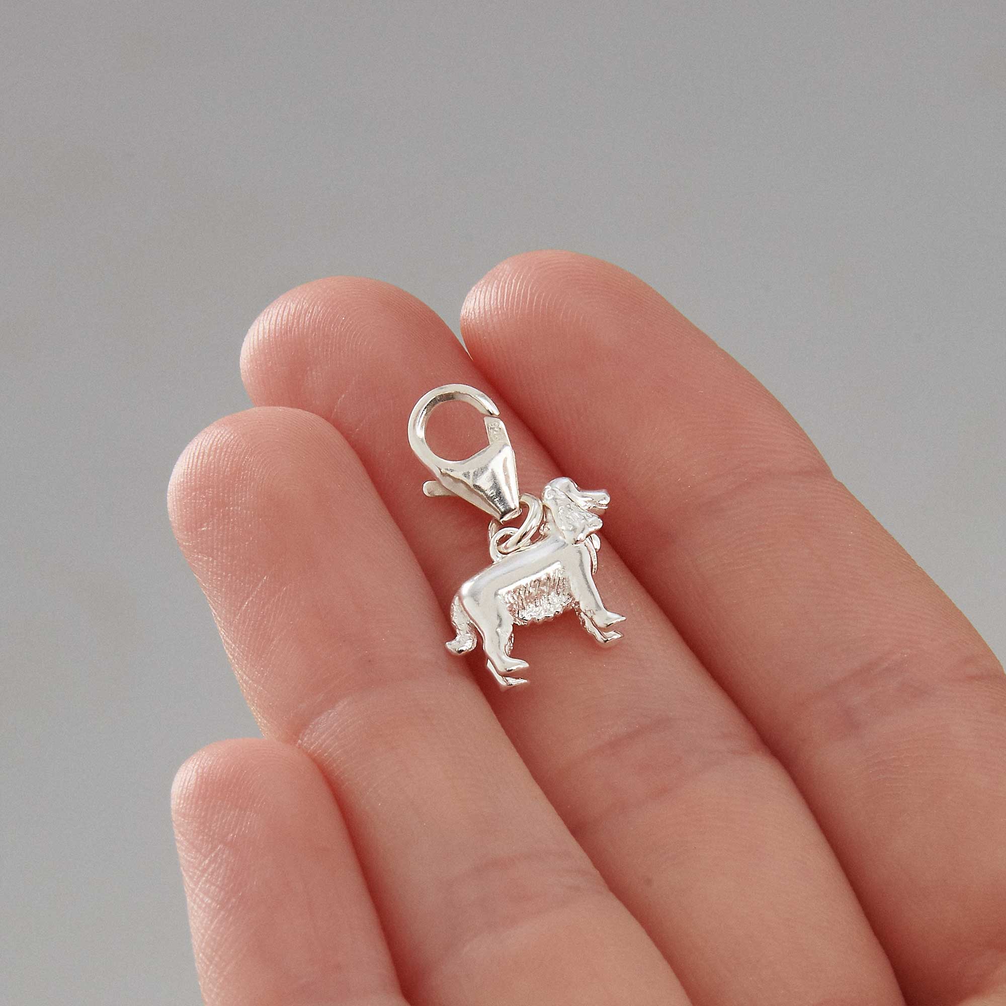 English Cocker Spaniel Silver Dog Charm