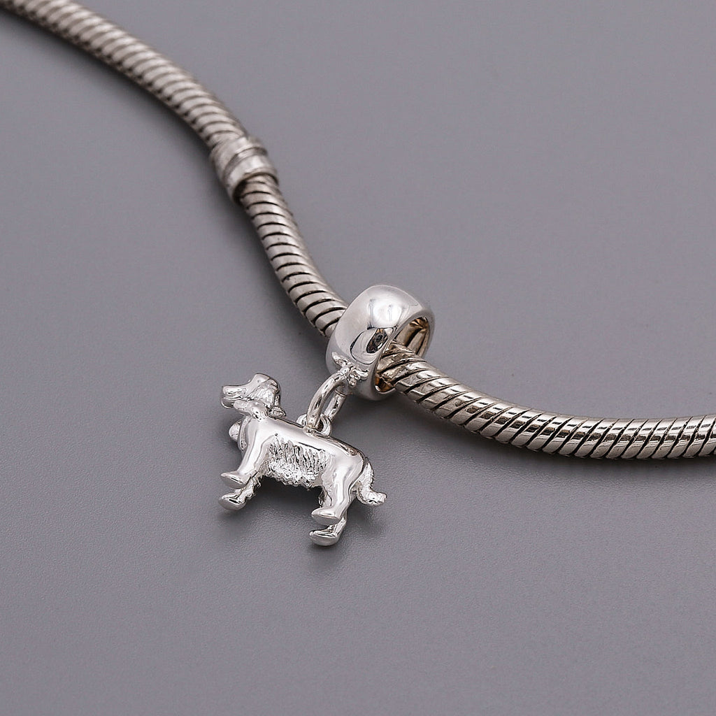English Cocker Spaniel Silver Dog Charm