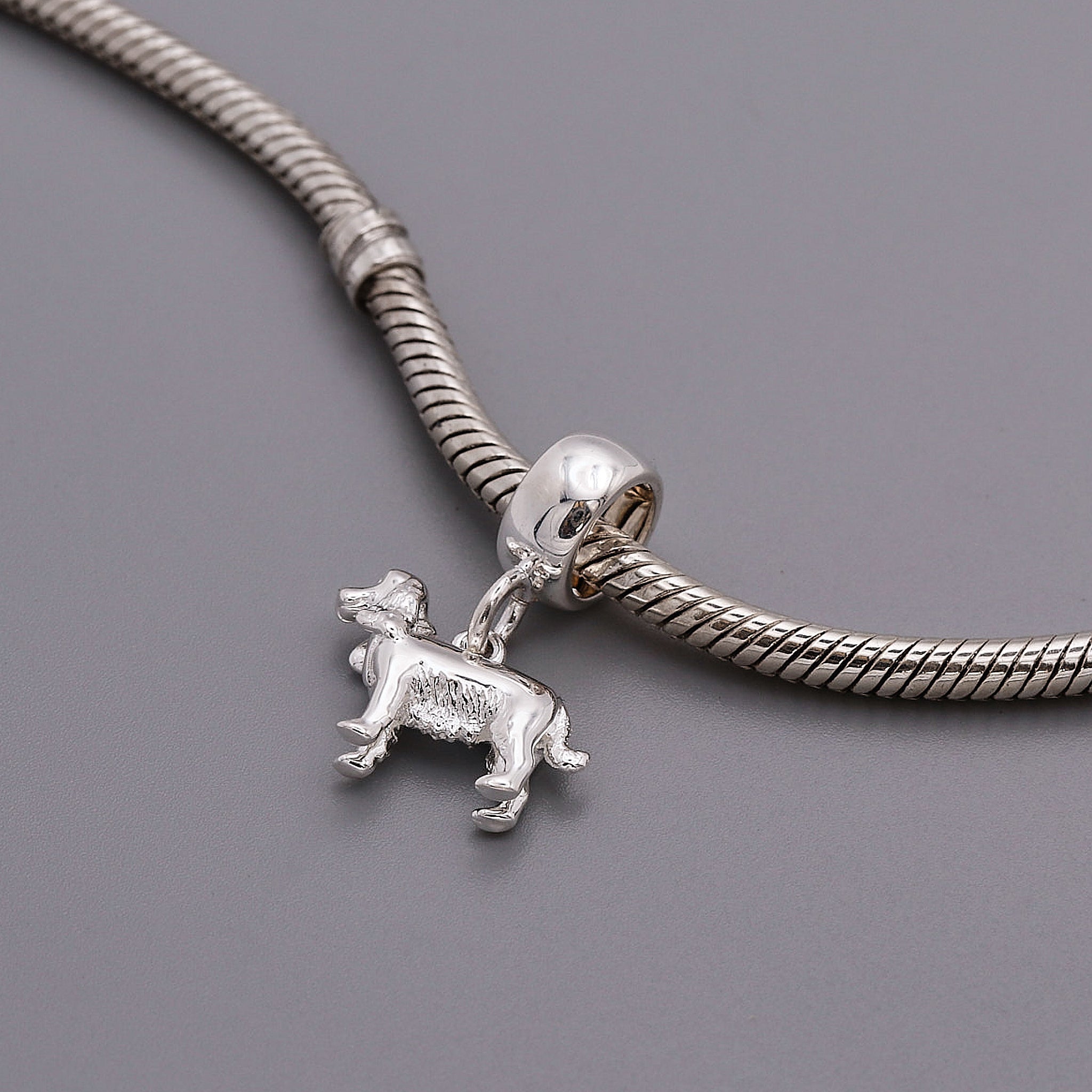 English Cocker Spaniel Silver Dog Charm