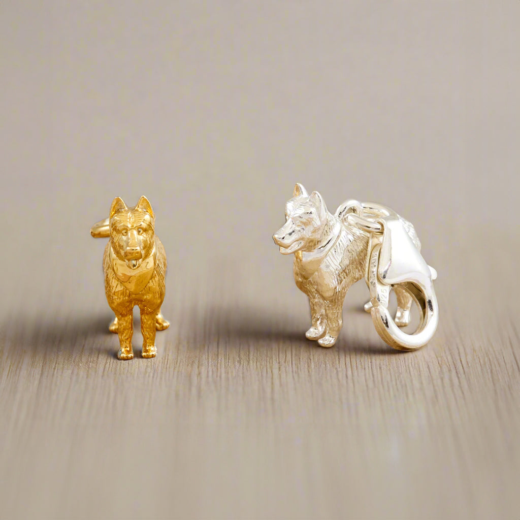 German Shepherd Silver Dog Charm