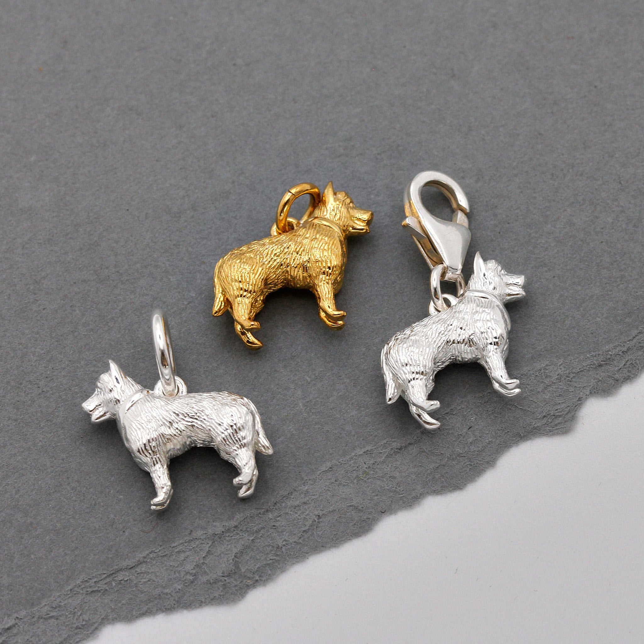 German Shepherd Silver Dog Charm