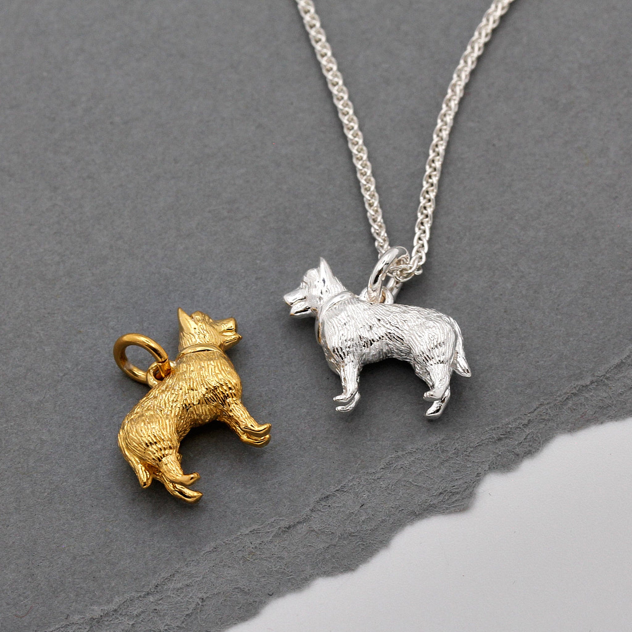 German Shepherd Silver Dog Charm
