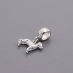 Golden Retriever Silver Dog Charm