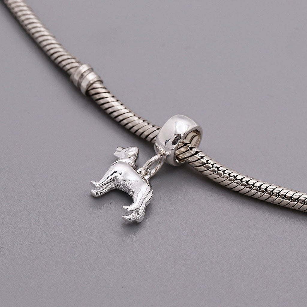 Golden Retriever Silver Dog Charm