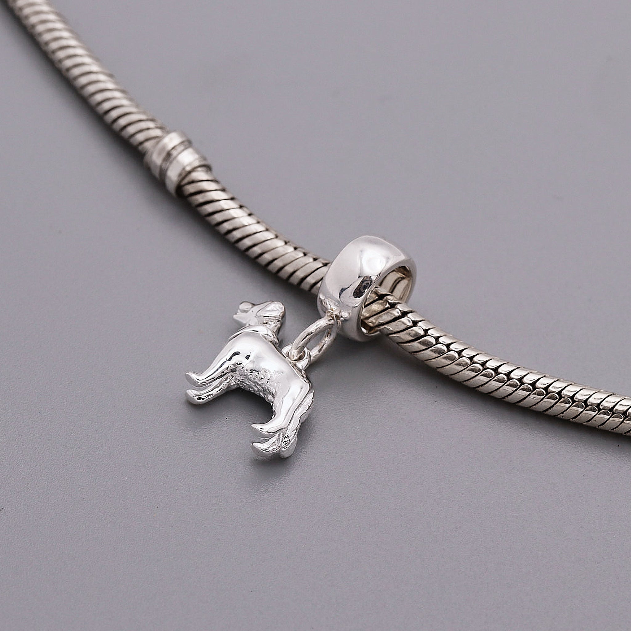 Golden Retriever Silver Dog Charm