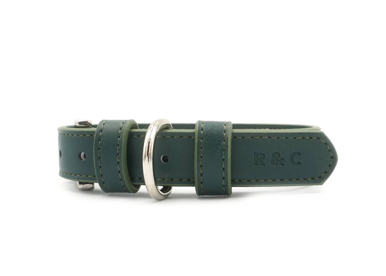 Green Leather Dog Collar