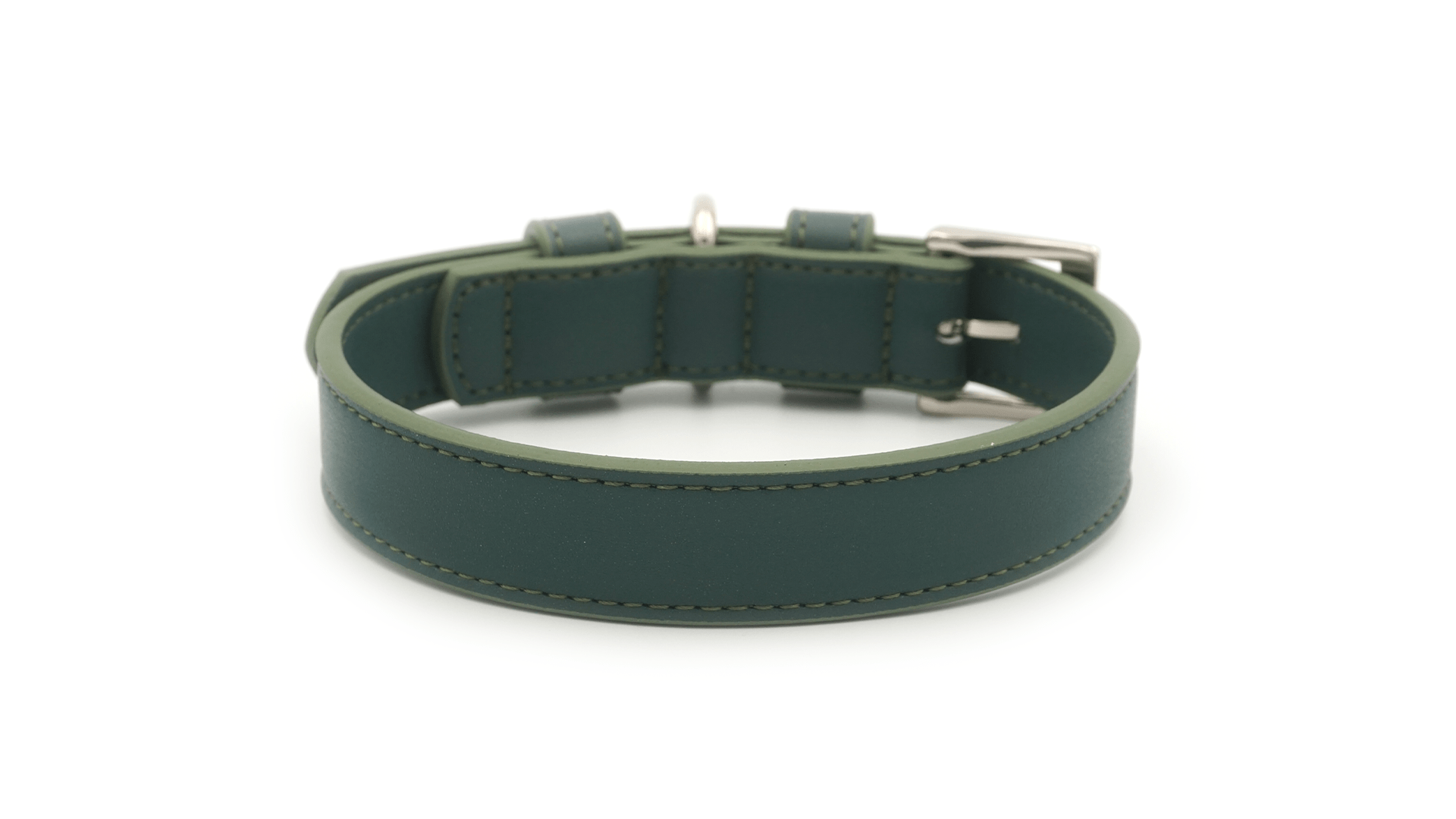 Green Leather Dog Collar