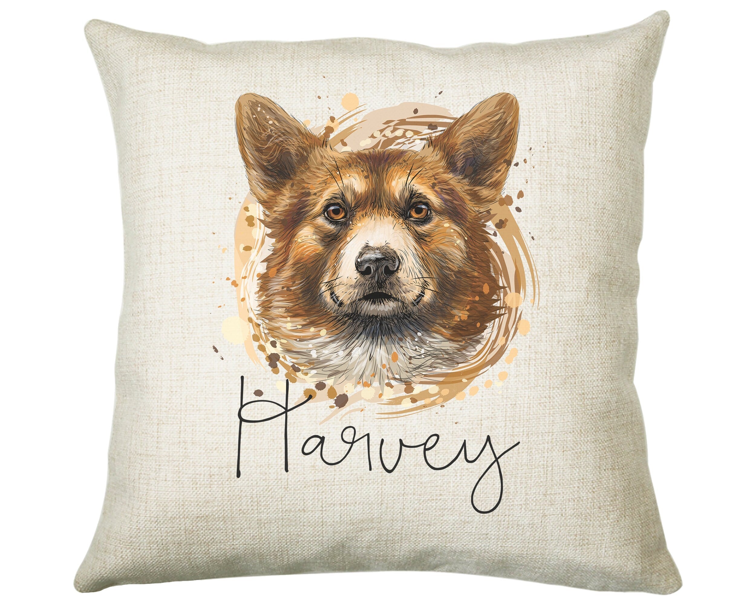 Personalised Corgi Cushion Gift Printed Name Design - Cushion Throw Pillow Gift For Dog Lover Dog Mum Dad CS308