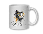 Cat Gift For Cat Lovers - Personalised Coffee Mug with Name - Cat Themed Gift for Cat Owner - Gift for Girls - Watercolour Warrior  MGZ545