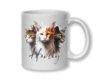 Cat Gift For Cat Lovers - Personalised Coffee Mug with Name - Cat Themed Gift for Cat Owner - Gift for Girls - Watercolour Warrior  MGZ549