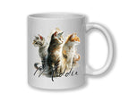 Cat Gift For Cat Lovers - Personalised Coffee Mug with Name - Cat Themed Gift for Cat Owner - Gift for Girls - Watercolour Warrior  MGZ546