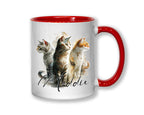 Cat Gift For Cat Lovers - Personalised Coffee Mug with Name - Cat Themed Gift for Cat Owner - Gift for Girls - Watercolour Warrior  MGZ546