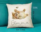 Personalised Cat Lover Cushion Gift Printed Name Design - Cushion Throw Pillow Gift For Boys Nursery Bedroom Birthday Christmas Gift CS042