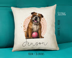 Personalised Bulldog Cushion Gift Printed Name Design - Cushion Throw Pillow Gift For Dog Lover Dog Mum Dad CS309