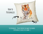 Personalised Tiger Cushion Gift Printed Name Design Big Cat Cushion Throw Pillow Gift For Mum Dad Friend Bedroom Birthday Gift CS139