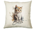 Cat Gift For Cat Lovers - Personalised Cushion with Name - Cat Themed Gift for Cat Owner - Gift for Girls - Watercolour Warrior CS548