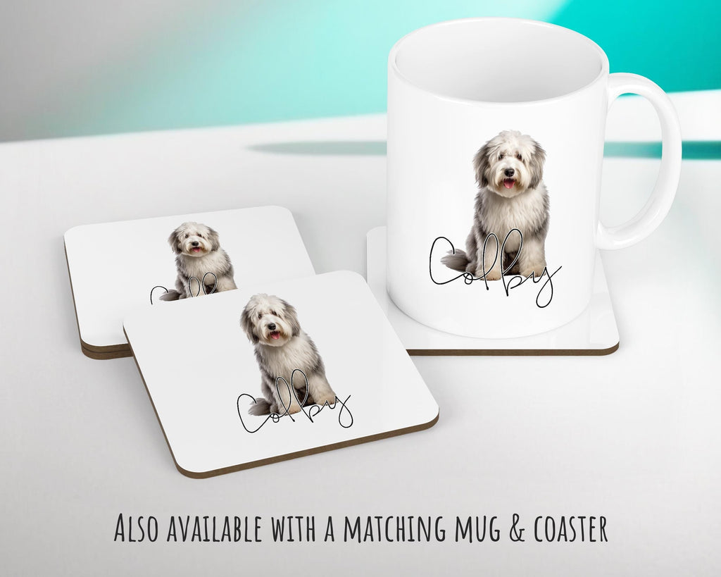 Personalised Old English Sheep Dog Dog Cushion Gift Printed Name Design - Cushion Throw Pillow Gift -Bedroom Birthday Christmas Gift CS560